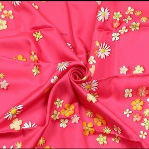 HERMES VINTAGE FLOWER POWER PINK 100% SILK SCARF